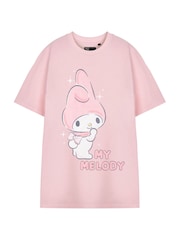 Vanilla Underground Pink Womens 100% Cotton Hello Kitty Short Sleeved T-Shirt - Image 1 of 5