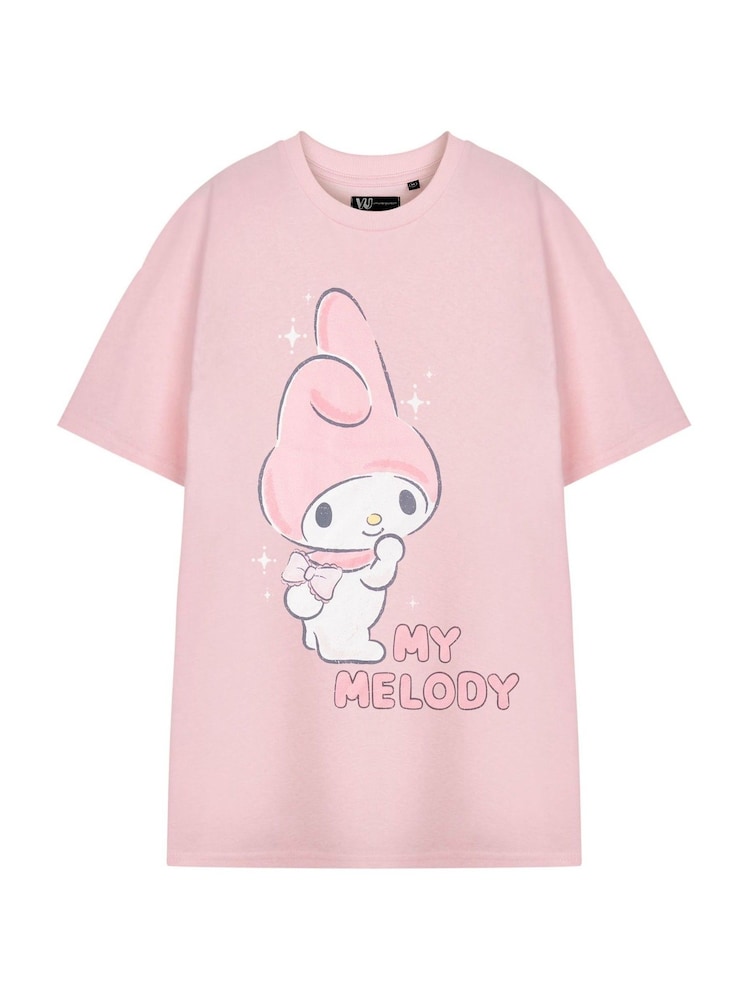 Vanilla Underground Pink Womens 100% Cotton Hello Kitty Short Sleeved T-Shirt - Image 1 of 5