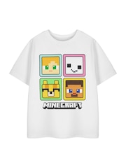 Vanilla Underground White Girls 100% Cotton Minecraft Short Sleeved T-Shirt - Image 1 of 6