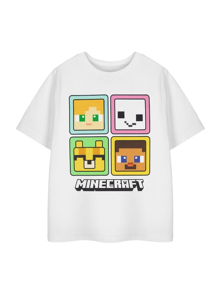 Vanilla Underground White Girls 100% Cotton Minecraft Short Sleeved T-Shirt - Image 1 of 6