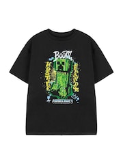 Vanilla Underground Black Boys 100% Cotton Minecraft Short Sleeved T-Shirt - Image 1 of 4