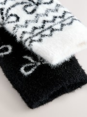 Mono Bow Fairisle Superhairy Cosy Socks 2 Pack - Image 8 of 8