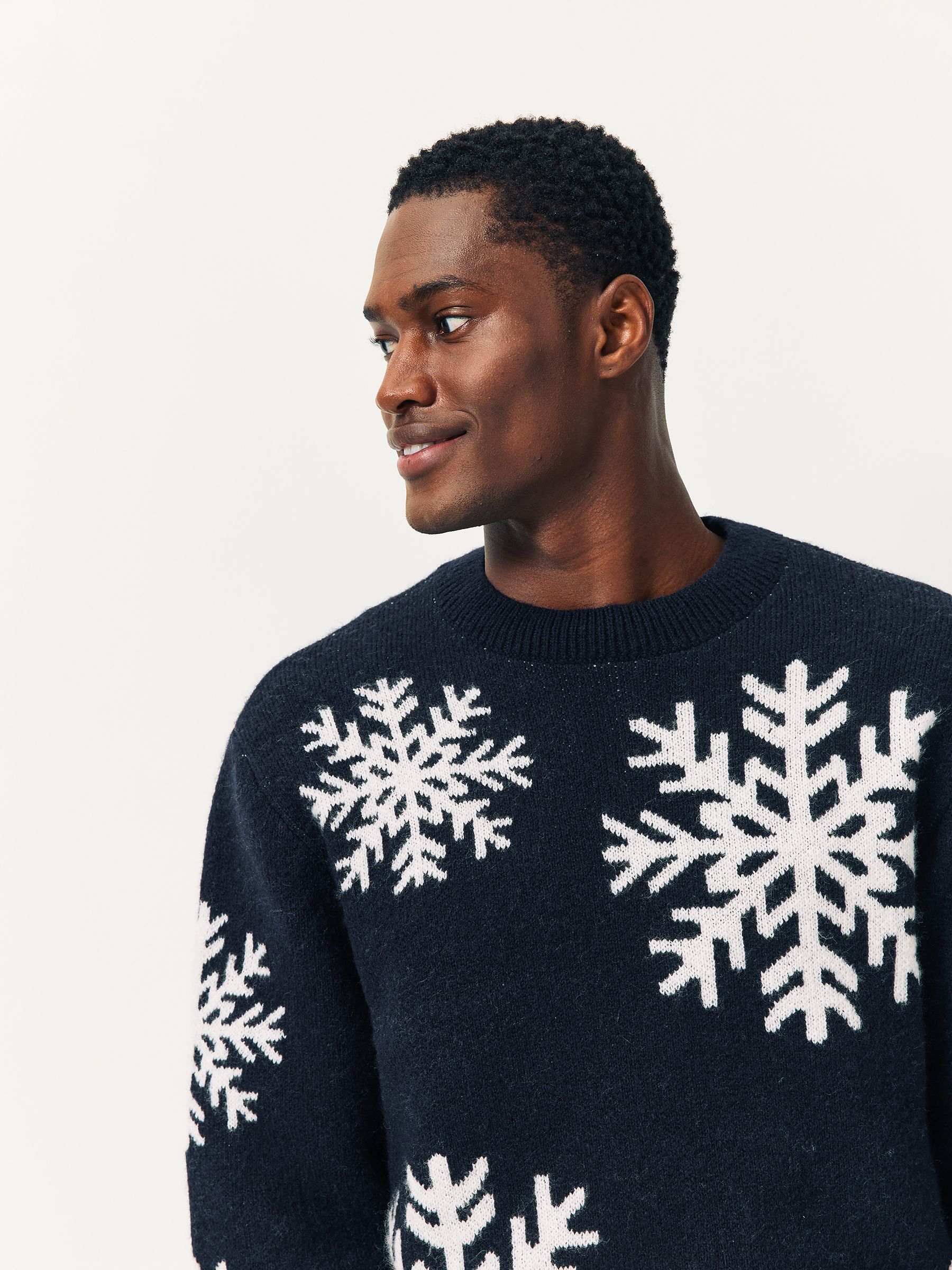 Buy Lipsy Navy Blue Christmas Crew Neck Snowflake Family Knitted