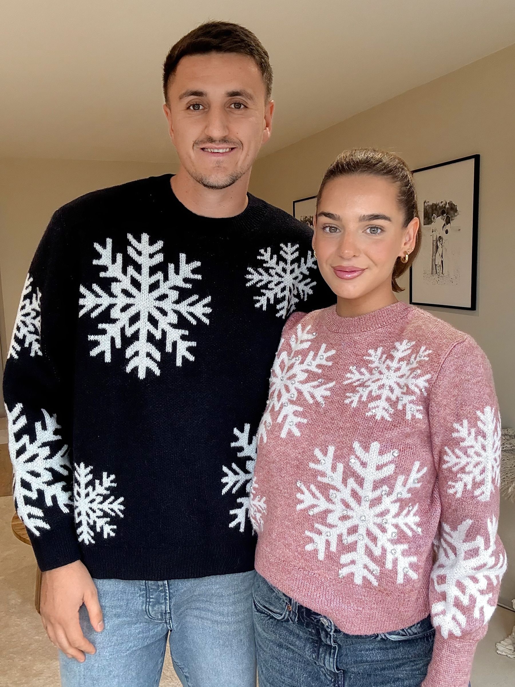 Buy Lipsy Navy Blue Christmas Crew Neck Snowflake Family Knitted