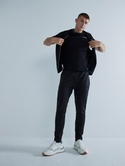 River Island Black Slim Fit 100% Cotton Les Amis Ringer T-Shirt - Image 1 of 6