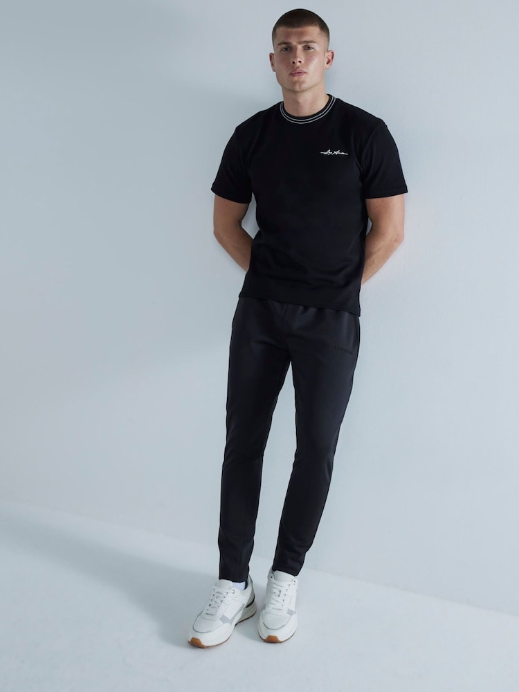 River Island Black Slim Fit 100% Cotton Les Amis Ringer T-Shirt - Image 2 of 6