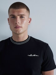 River Island Black Slim Fit 100% Cotton Les Amis Ringer T-Shirt - Image 3 of 6