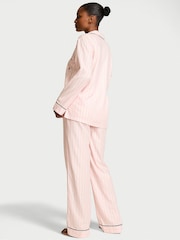 Victoria's Secret Pretty Blossom Pink Stripe Flannel Long Pyjamas Set - Image 2 of 4