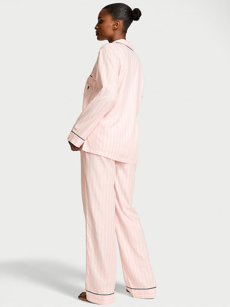 Victoria's Secret Pretty Blossom Pink Stripe Flannel Long Pyjamas Set - Image 2 of 4 Victoria's Secret Pretty Blossom Pink Stripe Flannel Long Pyjamas Set - Image 2 of 4