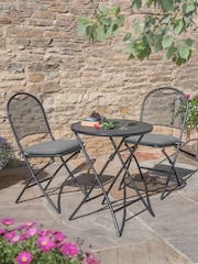 Kettler Slate Grey Café Roma Iron Set with Slate Seat Pad Cushions - Image 1 of 6