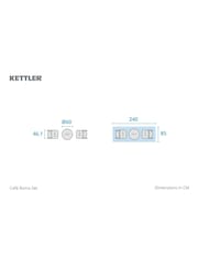 Kettler Slate Grey Café Roma Iron Set with Slate Seat Pad Cushions - Image 6 of 6