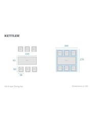 Kettler Grey Gio 6 Seat Dining Set - Image 4 of 7