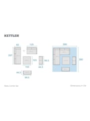 Kettler Grey Malo Corner Set with High/Low Table & 2 Benches - Image 4 of 8