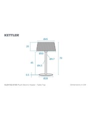 Kettler Grey Plush Electric Heater Table Top - Image 3 of 4