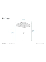 Kettler Natural 2.5m Wind-Up Parasol - Image 3 of 4