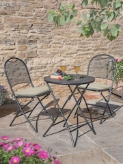 Kettler Natural Stone Café Roma Iron Set with Stone Seat Pad Cushions - Image 1 of 6