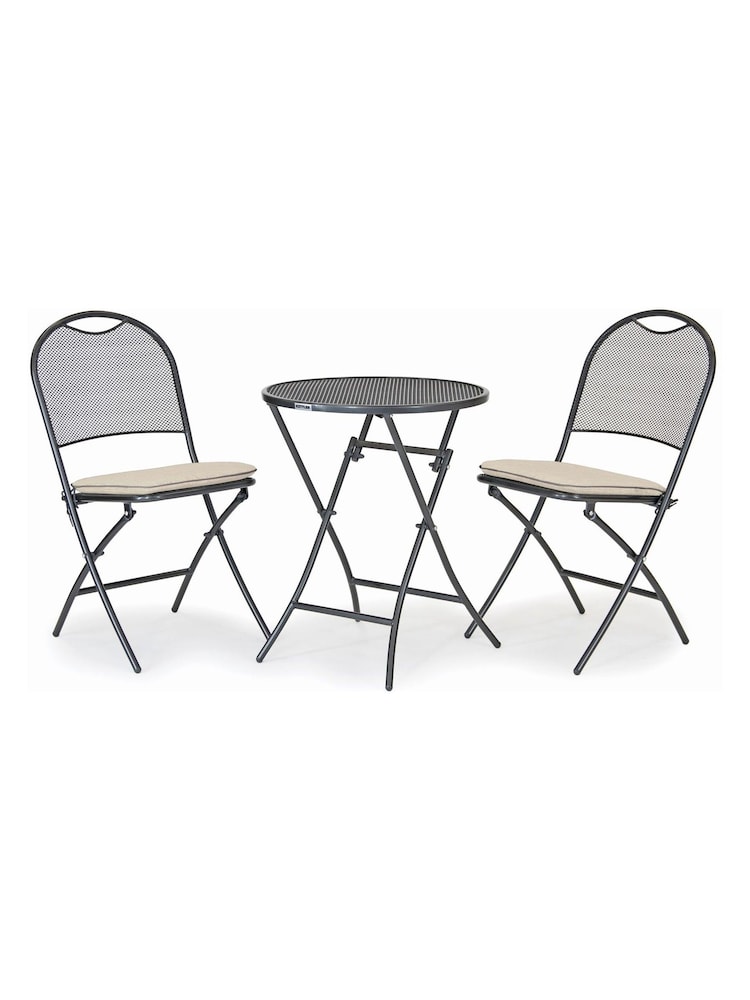 Kettler Natural Stone Café Roma Iron Set with Stone Seat Pad Cushions - Image 6 of 6