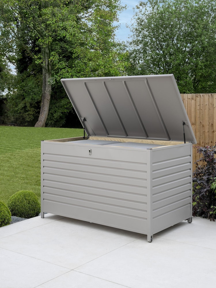 Kettler Pebble Storage Cushion Box Large Aluminium - Image 2 of 6 Kettler Pebble Storage Cushion Box Large Aluminium - Image 2 of 6