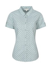 Mountain Warehouse Green Womens Coconut Short Sleeve 100% Cotton Shirt - Image 1 of 5