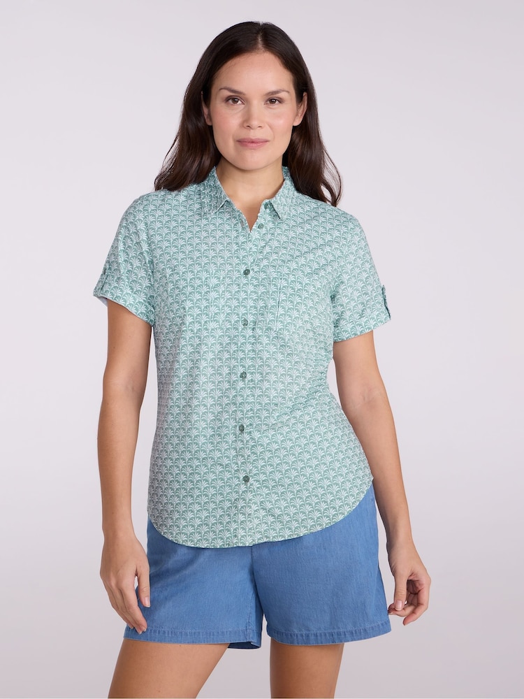 Mountain Warehouse Green Womens Coconut Short Sleeve 100% Cotton Shirt - Image 1 of 9 Mountain Warehouse Green Womens Coconut Short Sleeve 100% Cotton Shirt - Image 1 of 9