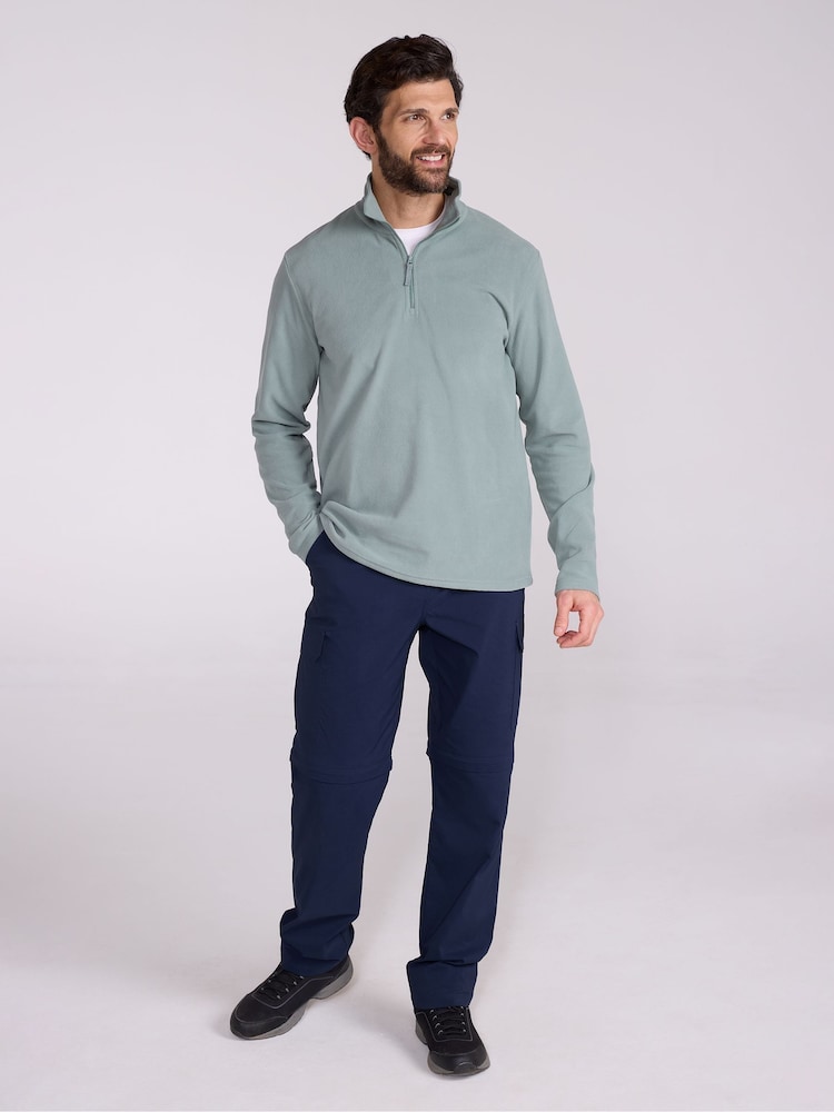 Mountain Warehouse Blue Chrome Mens Camber II Half Zip Quick Drying Fleece - Image 3 of 9