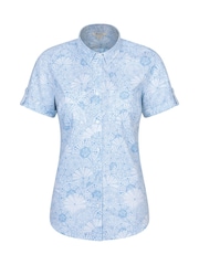 Mountain Warehouse Blue Womens Coconut Short Sleeve 100% Cotton Shirt - Image 1 of 5