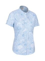 Mountain Warehouse Blue Womens Coconut Short Sleeve 100% Cotton Shirt - Image 2 of 5