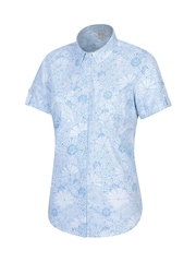 Mountain Warehouse Blue Womens Coconut Short Sleeve 100% Cotton Shirt - Image 3 of 5