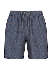 Mountain Warehouse Blue Mens Aruba Printed Quick Drying Swimshorts with UV Max Protection - Image 1 of 6