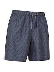Mountain Warehouse Blue Mens Aruba Printed Quick Drying Swimshorts with UV Max Protection - Image 4 of 6