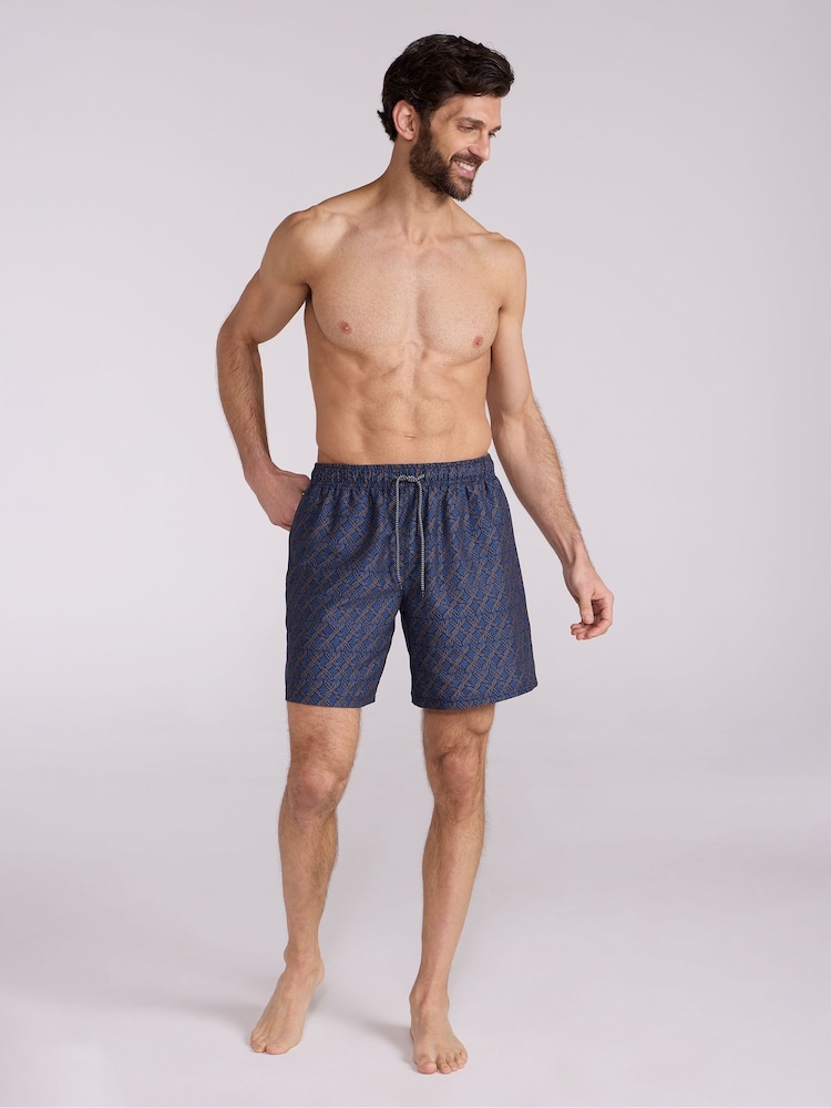 Mountain Warehouse Light Blue Mens Aruba Printed Quick Drying Swimshorts with UV Max Protection - Image 4 of 11