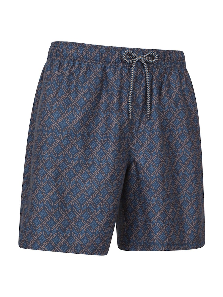 Mountain Warehouse Light Blue Mens Aruba Printed Quick Drying Swimshorts with UV Max Protection - Image 9 of 11