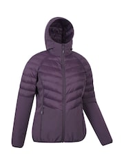 Mountain Warehouse Purple Womens Agile Hybrid Water-Resistant Softshell Padded Jacket - Image 2 of 5