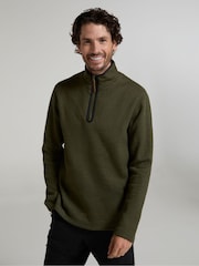 Mountain Warehouse Green Mens Beta Contrast Zip-Neck T-Shirt - Image 1 of 4