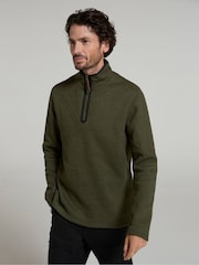 Mountain Warehouse Green Mens Beta Contrast Zip-Neck T-Shirt - Image 2 of 4