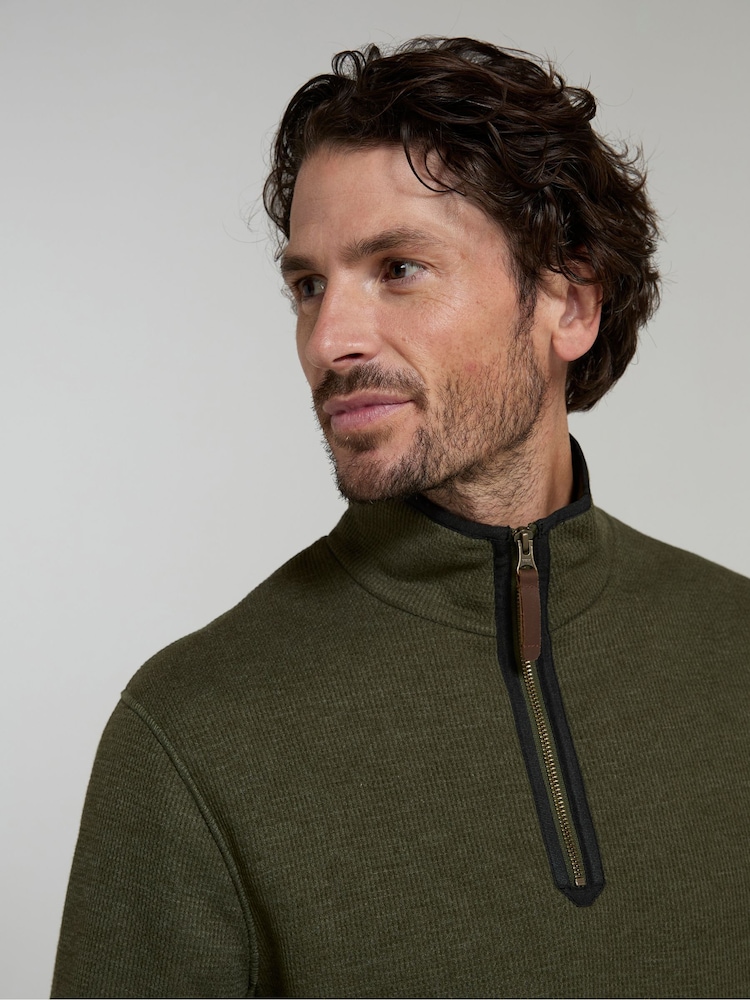 Mountain Warehouse Green Mens Beta Contrast Zip-Neck T-Shirt - Image 4 of 4