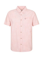 Mountain Warehouse Pink Mens Coconut Slub Texture Short Sleeve 100% Cotton Shirt - Image 1 of 5