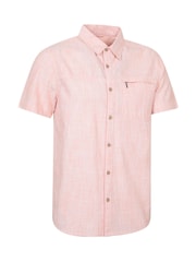 Mountain Warehouse Pink Mens Coconut Slub Texture Short Sleeve 100% Cotton Shirt - Image 2 of 5