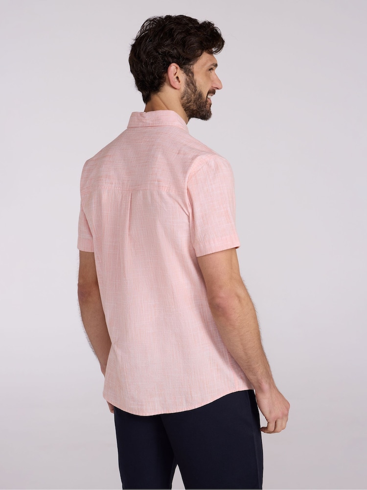 Mountain Warehouse Pink Mens Coconut Slub Texture Short Sleeve 100% Cotton Shirt - Image 2 of 9 Mountain Warehouse Pink Mens Coconut Slub Texture Short Sleeve 100% Cotton Shirt - Image 2 of 9