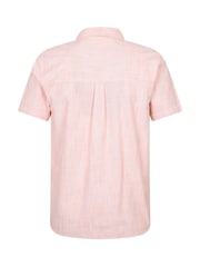 Mountain Warehouse Pink Mens Coconut Slub Texture Short Sleeve 100% Cotton Shirt - Image 3 of 5