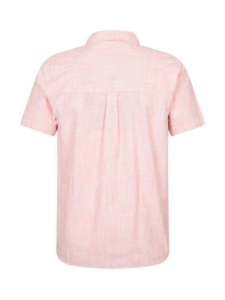 Mountain Warehouse Pink Mens Coconut Slub Texture Short Sleeve 100% Cotton Shirt - Image 3 of 5