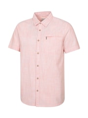 Mountain Warehouse Pink Mens Coconut Slub Texture Short Sleeve 100% Cotton Shirt - Image 4 of 5