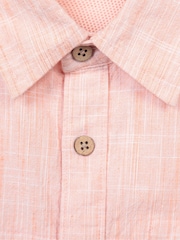 Mountain Warehouse Pink Mens Coconut Slub Texture Short Sleeve 100% Cotton Shirt - Image 5 of 5