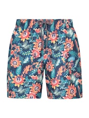 Mountain Warehouse Pink Mens Aruba Printed Quick Drying Swimshorts with UV Max Protection - Image 1 of 6
