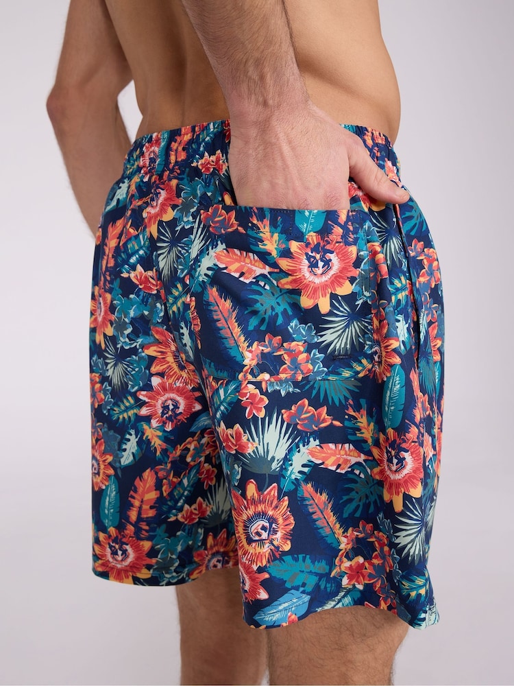 Mountain Warehouse Pink Mens Aruba Printed Quick Drying Swimshorts with UV Max Protection - Image 3 of 11