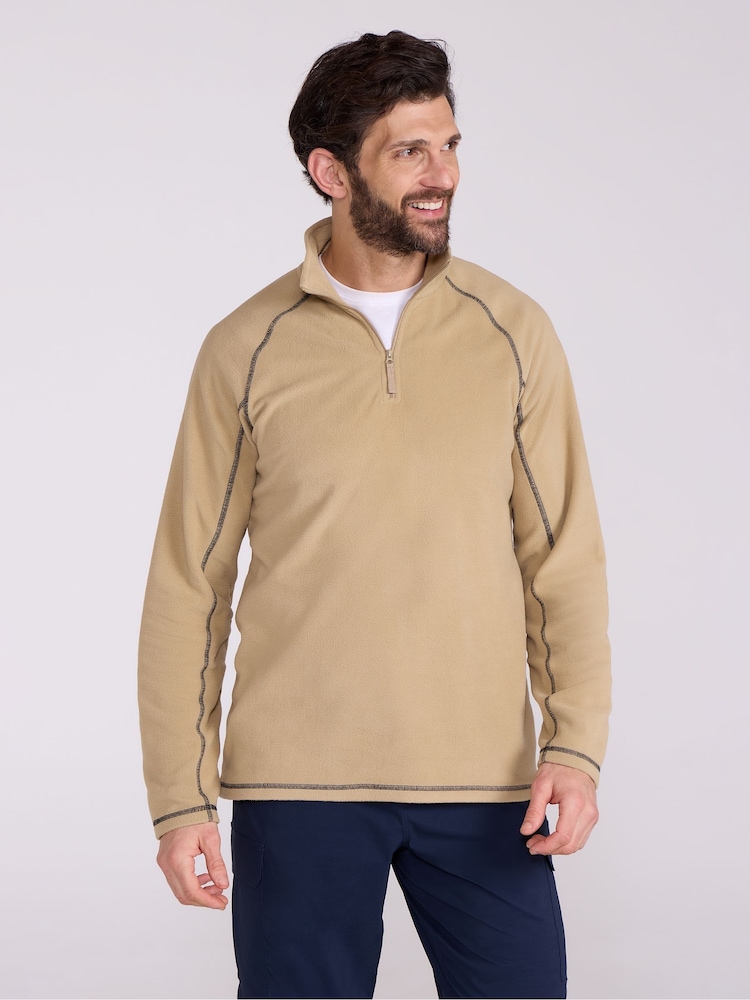 Mountain Warehouse Brown Mens Ashbourne II Half Zip Fleece - Image 1 of 9 Mountain Warehouse Brown Mens Ashbourne II Half Zip Fleece - Image 1 of 9