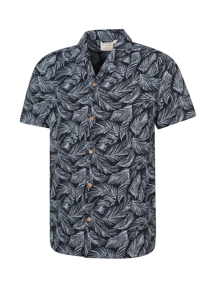 Modrá - Mountain Warehouse Mens Beach Short Sleeve Shirt - Image 4 of 6