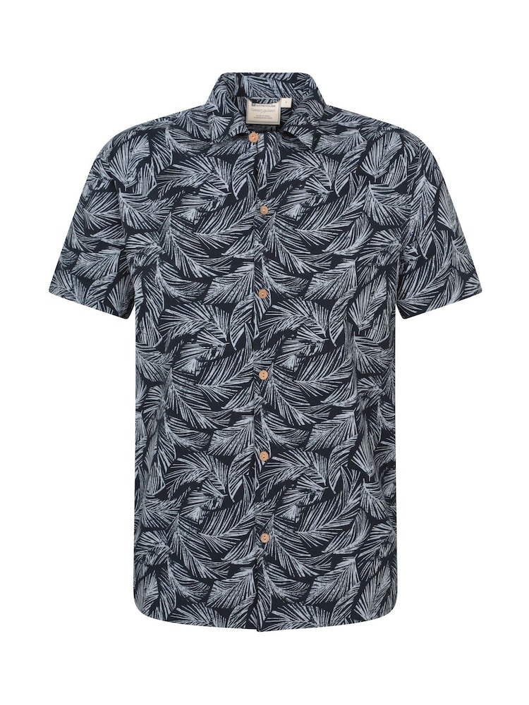 Modrá - Mountain Warehouse Mens Beach Short Sleeve Shirt - Image 5 of 6