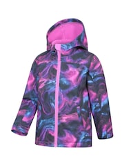 Mountain Warehouse Purple Exodus Kids Printed Water-Resistant Softshell Jacket - Image 4 of 5