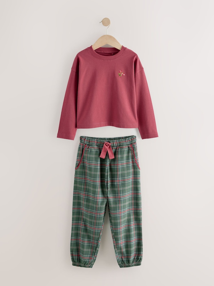 Red/Green Check Woven Bottoms Pyjamas 2 Pack (3-16yrs) - Image 2 of 3 Red/Green Check Woven Bottoms Pyjamas 2 Pack (3-16yrs) - Image 2 of 3